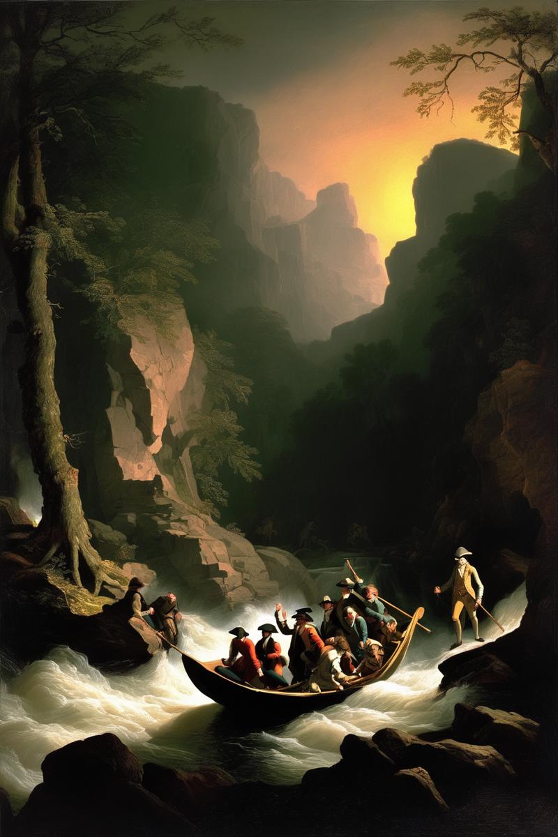 00489-705124001-Joseph Wright Of Derby Style - recreate the painting of washington crossing the chasm in the same tone and style. change out the.png